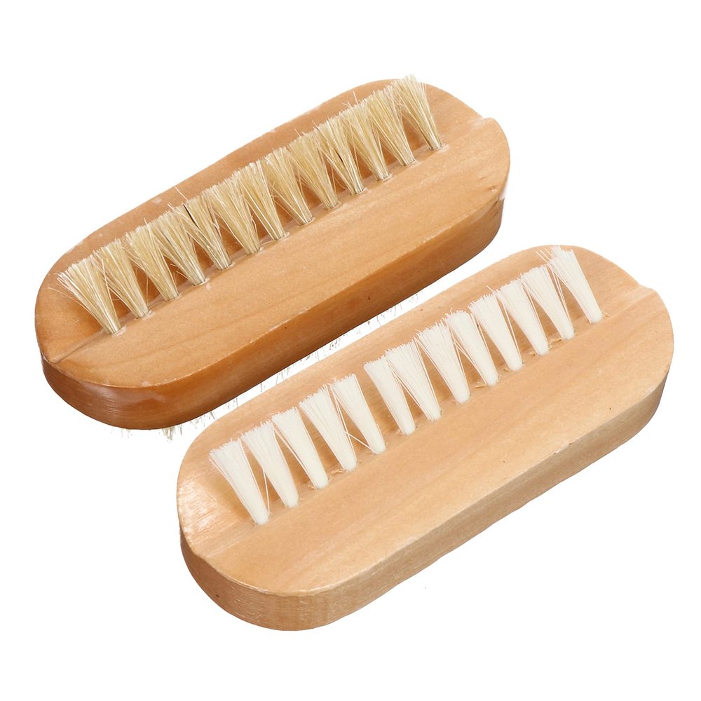 Beaupretty 2pcs Wooden Nail Scrubbing Brushes Natural Bristles for Fingernail Cleaning and Manicure Gentle Cleaning Tool for Hands and Feet Selection