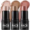 FOCALLURE 3 Pcs Cream Contour Sticks,Shades with Highlighter & Bronzer & Blush,Non-greasy Long-wear Face Contouring Pen,Easy to Sculpt the Face and Create a Lightweight Finishing Makeup,MEDIUM view 1