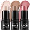 FOCALLURE 3 Pcs Cream Contour Sticks,Shades with Highlighter & Bronzer & Blush,Non-greasy Long-wear Face Contouring Pen,Easy to Sculpt the Face and Create a Lightweight Finishing Makeup,LIGHT-MEDIUM view 1