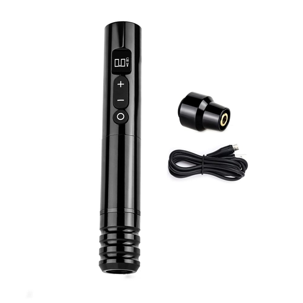 Cordless Rotary Tattoo Pen Machine Semi-Permanent Eyeliner Lips Permanent Makeup Device Machine For Body Art Makeup Pen,Black