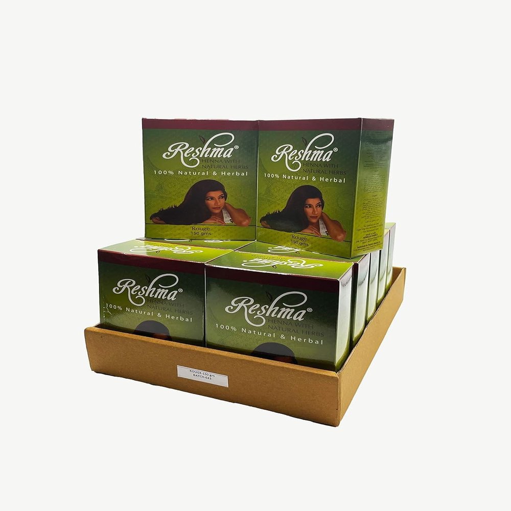 Reshma Beauty 100% Natural Organic Henna Powder for Hair with 7 Ayurvedic Herbs Indigo, Henna, Hibiscus, Amla, Shikakai, Ratanjot Roots & Bhilawa Nuts, Heena - 5.29 oz Each, Pack of 12 (Rouge)
