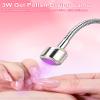 Zunate LED Light, 3W Gel Polish Drying Lamp, Flash Cure Light with Gooseneck, Gel Polish Dryer Lamp, Curing Lamp for Fluorescent Paint, Gel Nail view 2