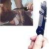 Stainless Steel Folding Beard and Mustache Comb for Men's Grooming - Anti-Static Hair Styling Pocket Beard Comb view 4