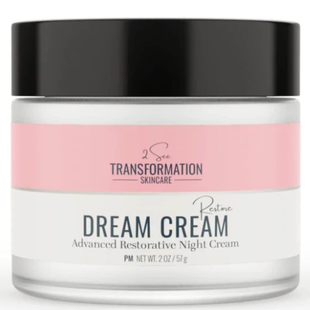 Dream Cream Menopause Skincare Night Cream - Wake Up Rested + Restored with Hyaluronic Acid, Niacinamide, Peptides, Melatonin and Magnesium. Overnight Face Mask by 2 See Transformation