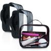 Bolsafy Clear Makeup Bags with Zipper 3pcs in Black, 6.5 x 8.3 inches - Quart Size, TSA Approved Toiletry Bag - Waterproof & Leak-Resistant PVC Clear Travel Bags  Perfect for Women, Men & Kids view 1