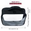 Bolsafy Clear Makeup Bags with Zipper 3pcs in Black, 6.5 x 8.3 inches - Quart Size, TSA Approved Toiletry Bag - Waterproof & Leak-Resistant PVC Clear Travel Bags  Perfect for Women, Men & Kids view 2