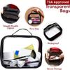 Bolsafy Clear Makeup Bags with Zipper 3pcs in Black, 6.5 x 8.3 inches - Quart Size, TSA Approved Toiletry Bag - Waterproof & Leak-Resistant PVC Clear Travel Bags  Perfect for Women, Men & Kids view 3