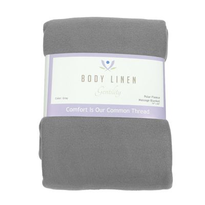 Body Linen 10 Pack Gentility Polar Fleece Massage Table Blanket, Warm, Cozy and Plush Spa Blankets. Create That Perfect Atmosphere. 54 x 80 inches, 100% Polyester - Bluish Grey
