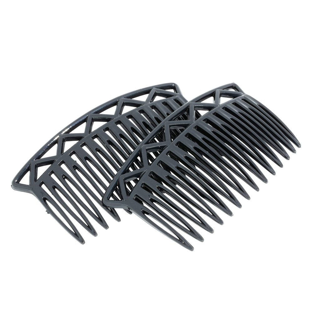 France Luxe Trellis Side Comb Pair, Black