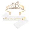 16 birthday crystal tiara crown birthday crown crowns crystal tiara birthday crown sash birthday tiara crown women girls birthday tiara for decorations view 1