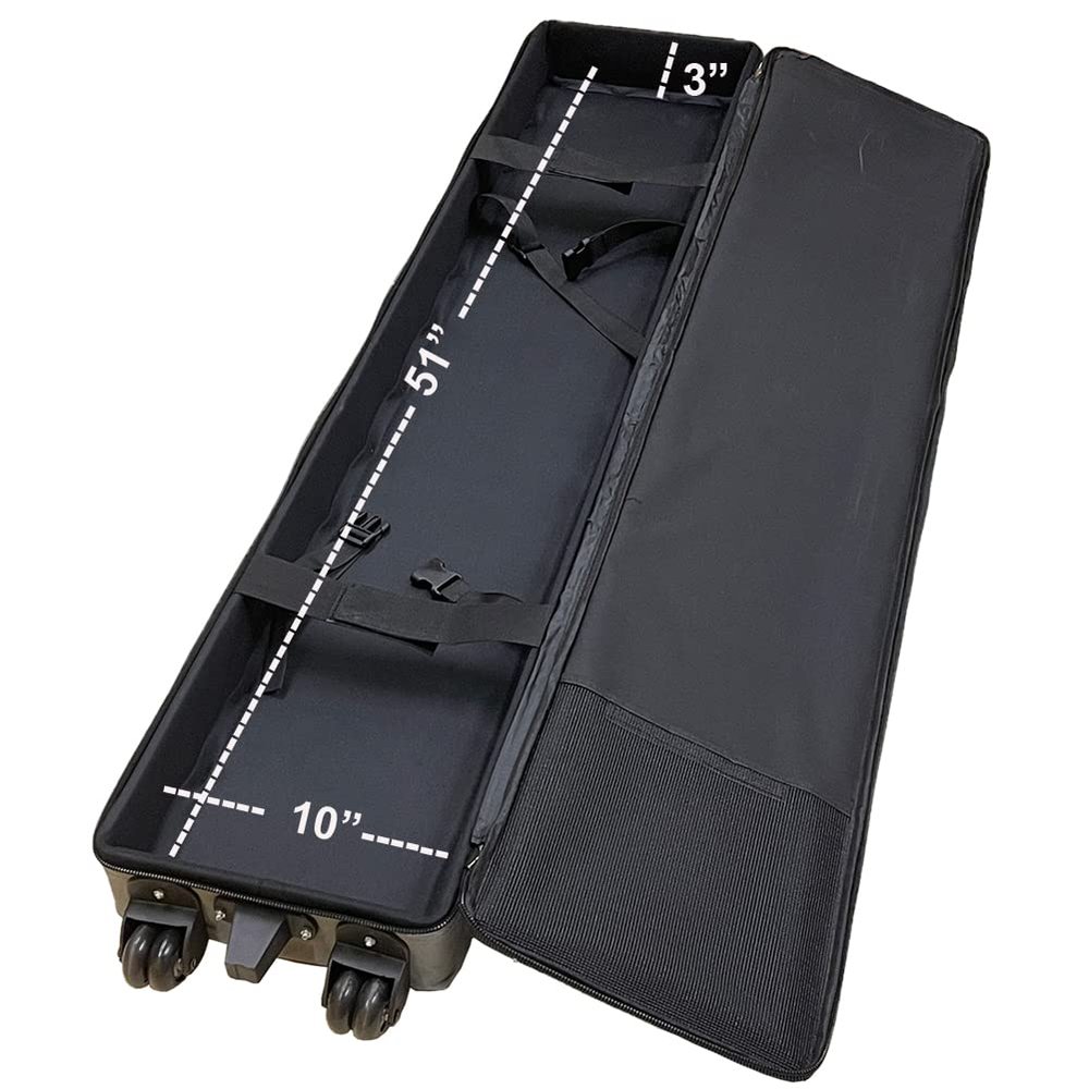 4U Media&Displays Travel and Storage Hard Case with Wheels for RCS Light Kit Bag Rolling C-Stand - Internal Size: 51" Lx10 Wx3 D (51")