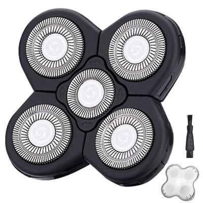 5 Blades Shaver Replacement Heads for Bald Men Easy to Clean Electric Shaver with Blade Cover