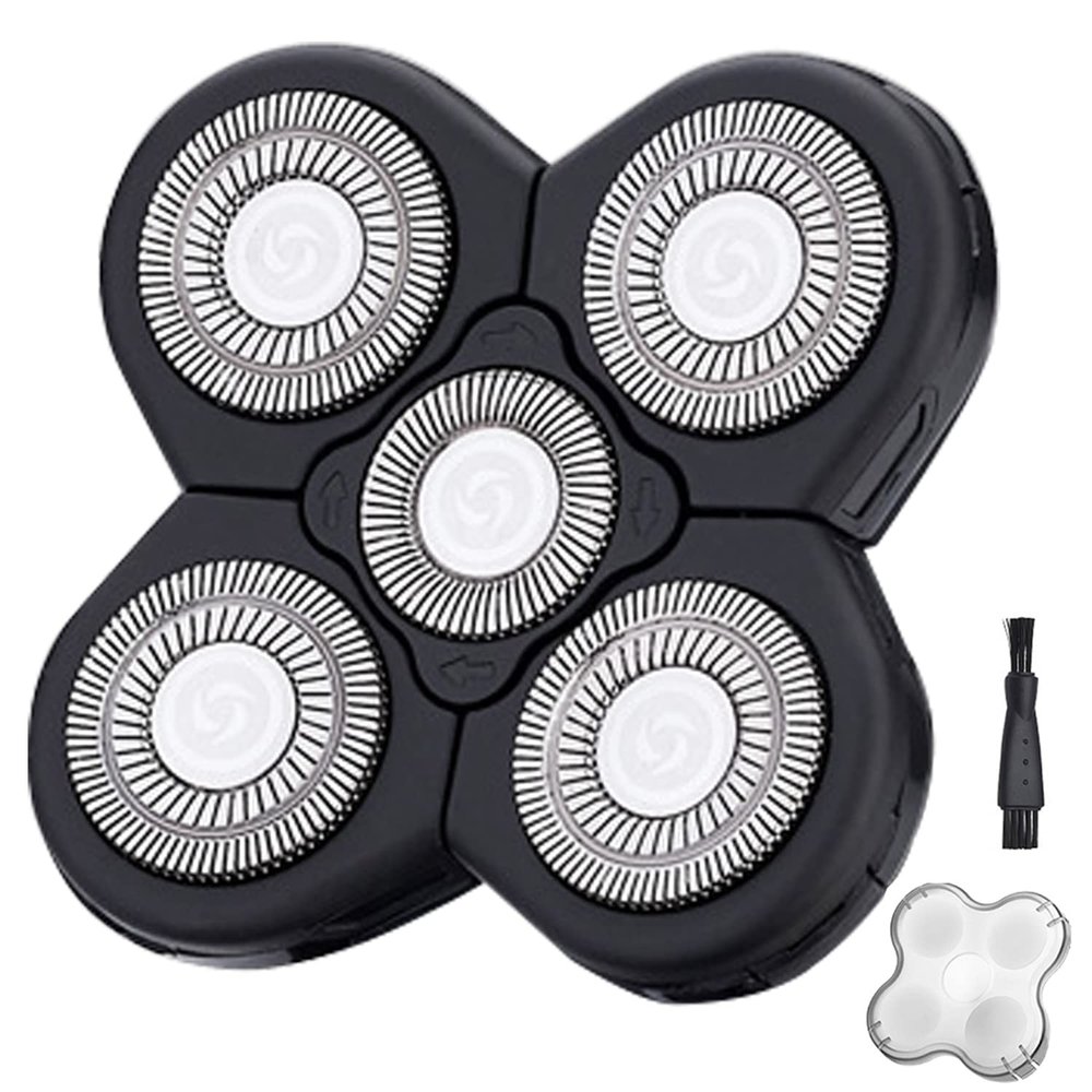 5 Blades Shaver Replacement Heads for Bald Men Easy to Clean Electric Shaver with Blade Cover