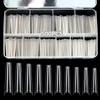 500Pcs XXL No C Curve Coffin Tips for Acrylic Nails Professional Set, Clear Half Cover Long Fake Nails, Ballerina Shaped French Tips for Salon and DIY Art 10 Sizes view 2