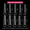 500Pcs XXL No C Curve Coffin Tips for Acrylic Nails Professional Set, Clear Half Cover Long Fake Nails, Ballerina Shaped French Tips for Salon and DIY Art 10 Sizes view 3