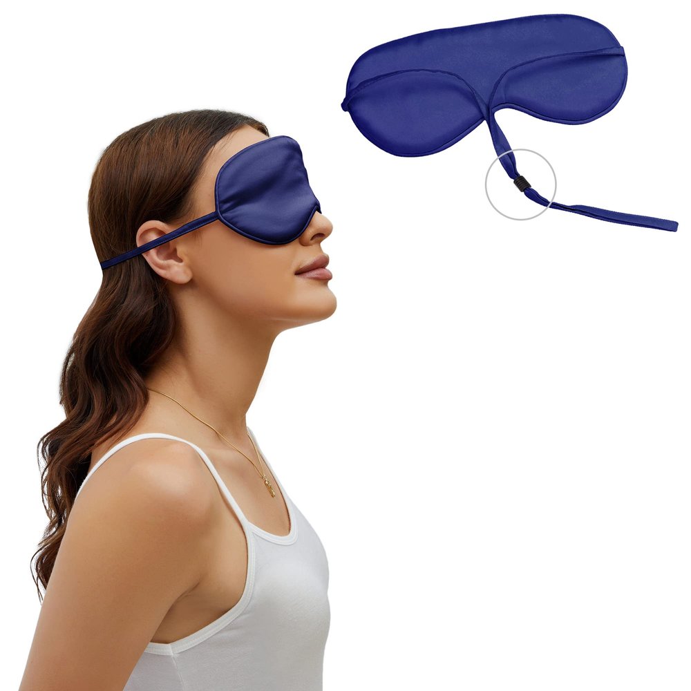 100% Mulberry Silk Sleep Mask SOUTH SILK Real Silk Eye Mask with Adjustable Silk Ribbon Lightweight Non-Tightening 1 Pack