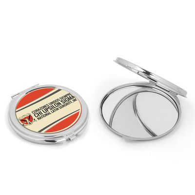 greeklife.store Chi Upsilon Sigma Sorority Compact Cosmetic Double Makeup Pocket Round Portable Mirro (Chi Upsilon Sigma #2)