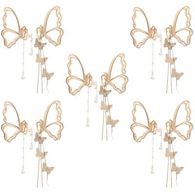 KALLORY 10pcs Butterflies Hair Clips Tassel Hair Clamps for Women for Everyday Wear and Special Occasions