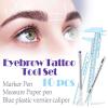 Teling 10 Pcs Eyebrow Ruler tools set 2 Eyebrow Measuring Ruler kit 4 Microblading White Skin Marker Pen 4 Paper Permanent Makeup Position Mapping Mark Tools for Artists Skin view 4