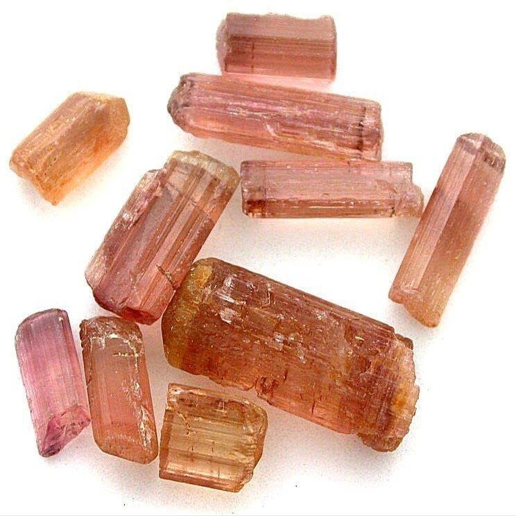8.8 Gram 10 Natural Golden Peach Pumpkin Crystal Gem Facet Tourmaline Rough EC5