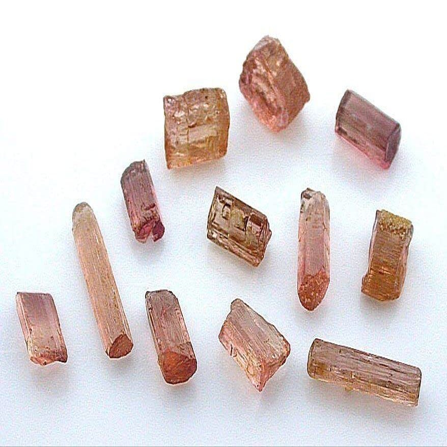 8.83 Gram Twelve Golden Peach Pumpkin Crystal Gem Facet Tourmaline Rough EBS1575