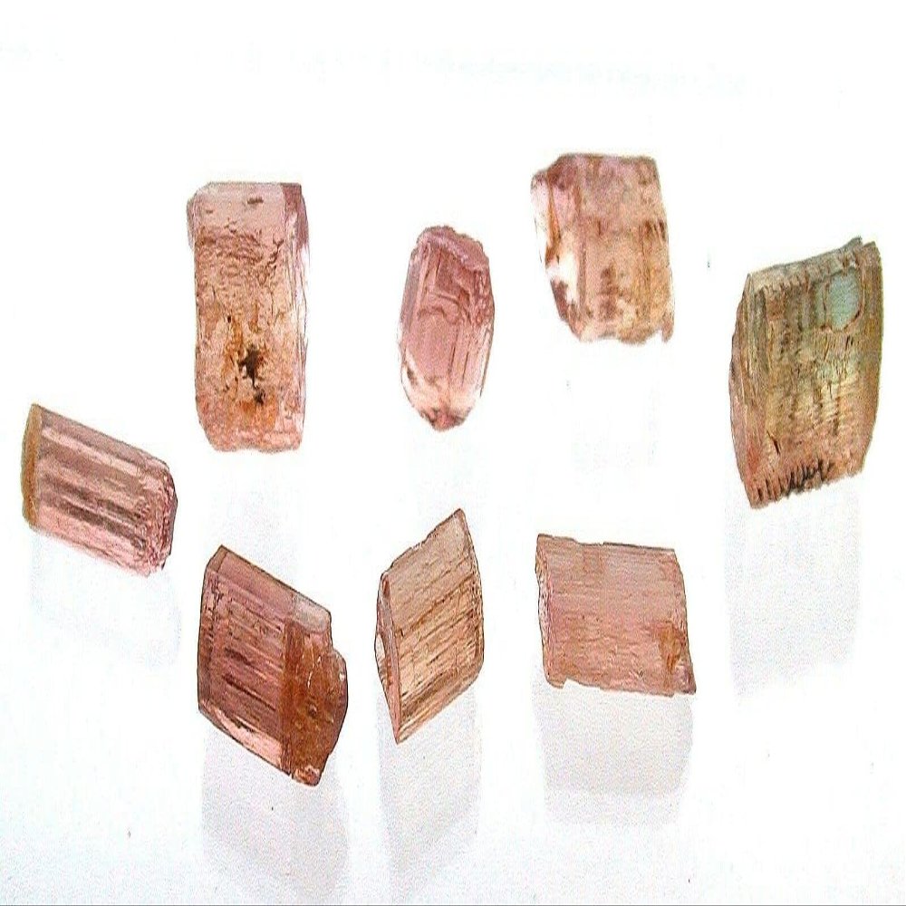 5.95 Grams 8 Select Watermelon Pumpkin Natural Tourmaline Crystal Gem Rough