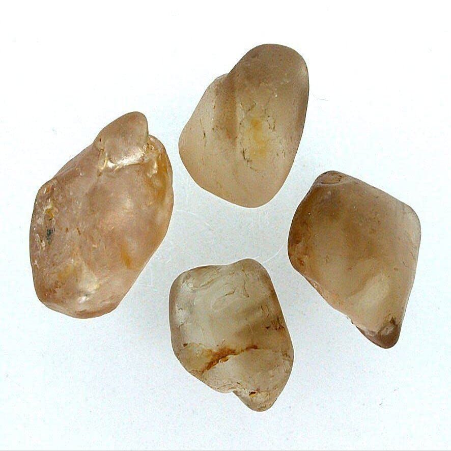 28.79 Grams 4 Pieces Bolivian Alluvial Heat Treated Golden Topaz Facet Gem Rough