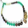 99.40 Ct Temporary Strung Citrine Smoky Quartz Green Agate Briolette Gem Strand view 1