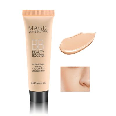 Boobeen Hydrating BB Cream, Full-Coverage Foundation & Concealer, Color Correcting Tinted Moisturizer for All Skin Types - Evens Skin Tone (Ivory White)