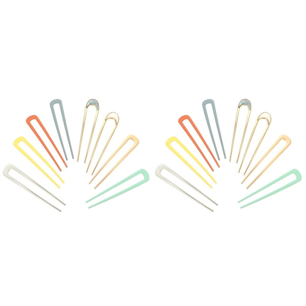 LALAFINA 16pcs u Shape Metal Hair Sticks Elegant Hairpins for Women Versatile U-shaped Clips for Updos and Daily Hairstyles
