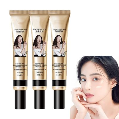 Fv 3Pcs Tender Skin Concealer & Foundation - Full Coverage, Waterproof, Moisturizing Nude Makeup Base Cream - Natural Color