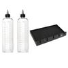 Segbeauty Hair Dye Bottle & Barber Clipper Tray, 2pcs 16.9oz Twist-On Top Tip Cap Squeeze Bottle with Ratio Graduated Scale, 5 Notches Professional Barber Clipper Holder Clipper Rack Non-slip Black view 1