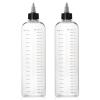Segbeauty Hair Dye Bottle & Barber Clipper Tray, 2pcs 16.9oz Twist-On Top Tip Cap Squeeze Bottle with Ratio Graduated Scale, 5 Notches Professional Barber Clipper Holder Clipper Rack Non-slip Black view 2