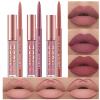 BestLand 6Pcs Matte Liquid Lipstick and Lip Liner Set, Non-Stick Cup Not Fade Waterproof 24 Hour Lip Gloss Nude Brown Lip Liner Pencil for Women, labiales mate 24 horas originales (Set C) view 1