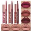 BestLand 6Pcs Matte Liquid Lipstick and Lip Liner Set, Non-Stick Cup Not Fade Waterproof 24 Hour Lip Gloss Nude Brown Lip Liner Pencil for Women, labiales mate 24 horas originales (Set D) view 1
