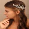 YERTTER Wedding Flower Comb Rhinestone Crystal Hair Side Comb Clip Updo Bridals Headpieces Crystal Wedding for Women Accessories for Brides and Bridesmaids (Silver) view 3