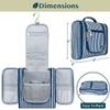 PAVILIA Toiletry Bag Travel Bag for Women Men, Hanging Cosmetic Organizer, Water Resistant Makeup Bag for Accessories Toiletries, Large Travel Essentials Kit (Stripe Navy) view 3