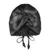 OLESILK Silk Bonnet for Sleeping Women: 100% Mulberry 22 Momme Silk, Adjustable Fit for Night Hair Care, No Frizz for Curls, Black view 1