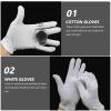 15 Pairs of White Cotton Gloves, Moisturizing Cotton Gloves Breathable Gloves for Women Dry Hands view 3
