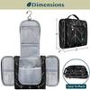 PAVILIA Toiletry Bag Travel Bag for Women Men, Hanging Cosmetic Organizer, Water Resistant Makeup Bag for Accessories Toiletries, Large Travel Essentials Kit (Black Chevron) view 3