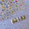 Dedyel Small Daisy Little Wildflowers Nail Stickers 5D Embossed Wildflower Nail Stickers Spring Summer Red Yellow Blue White Flower Design Nail Art Decoration for Women Girls Kids view 1