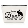 Bunny Lovers Gifts Makeup Bag Bunny Gifts for Women Rabbit Lover Animal Lover Presents for Bunnie Mom Cosmetic Bag Rabbit Presents for Girls Friends Sister Christmas Birthday Travel Cosmetic Pouch view 1