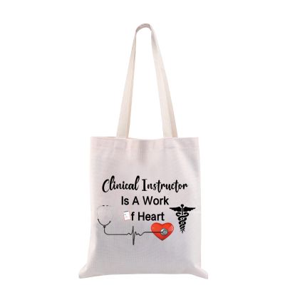 CMNIM Clinical Instructor Gifts Nursing Makeup Bag Appreciation Nurse Teacher Gifts for Clinical Instructor Is A Work Of Heart (Clinical Instructor Tote Bag)