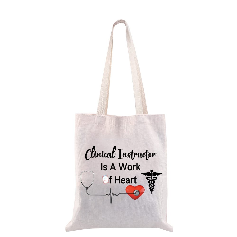 CMNIM Clinical Instructor Gifts Nursing Makeup Bag Appreciation Nurse Teacher Gifts for Clinical Instructor Is A Work Of Heart (Clinical Instructor Tote Bag)
