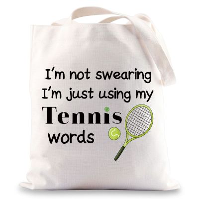 G2TUP Tennis Bags for Women Tennis Player Gifts Tote Bag Im not Swearing Im just Using My Tennis Words Gift for Tennis Lover (Tennis tote)