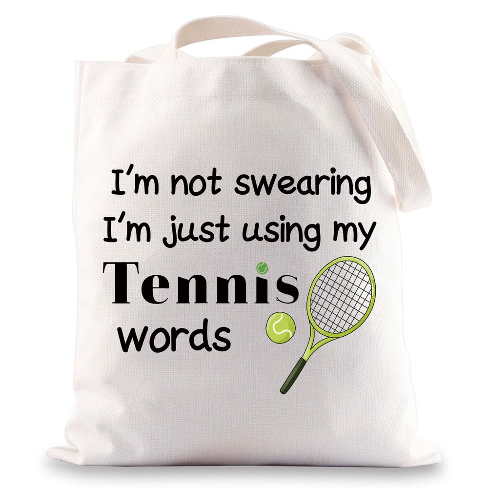 G2TUP Tennis Bags for Women Tennis Player Gifts Tote Bag Im not Swearing Im just Using My Tennis Words Gift for Tennis Lover (Tennis tote)