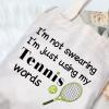 G2TUP Tennis Bags for Women Tennis Player Gifts Tote Bag Im not Swearing Im just Using My Tennis Words Gift for Tennis Lover (Tennis tote) view 4