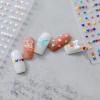 New 5D Embossed Heart Shape Nail Art Sticker Decals Macaron Color Heart Shape Self Adhesive Nail Art Stickers for Natural Nails and Acrylic Nails for Women Girls Children (2 Pieces) + 6 PCS 3D Nail Art Accessories + Multifunctional Nail Tweezers (1 P view 1