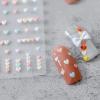 New 5D Embossed Heart Shape Nail Art Sticker Decals Macaron Color Heart Shape Self Adhesive Nail Art Stickers for Natural Nails and Acrylic Nails for Women Girls Children (2 Pieces) + 6 PCS 3D Nail Art Accessories + Multifunctional Nail Tweezers (1 P view 3