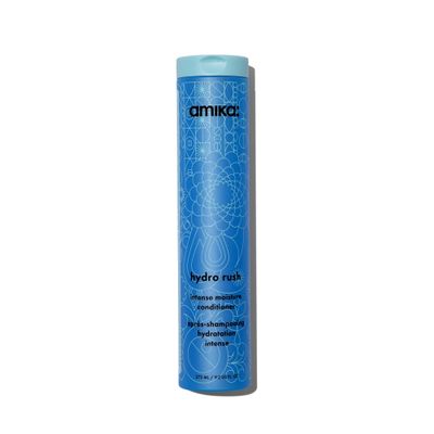 amika hydro rush intense moisture conditioner with hyaluronic acid, 275ml | for dry, textured, or coarse hair types 2a-4c, long-lasting hydration, color-safe, keratin + chemically treated safe